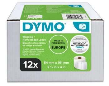 Oryginalne etykiety DYMO LW S0722420 54mm x 101mm białe/czarny nadruk opakowanie 12 szt.