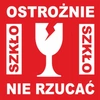 Etykiety papierowe Specmark 55 x 55 mm 1000 szt. / ostrzegawcze / OSTROŻNIE SZKŁO / gilza fi40