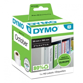 Oryginalne etykiety DYMO LW 99019 S0722480 59mm x 190mm białe/czarny nadruk